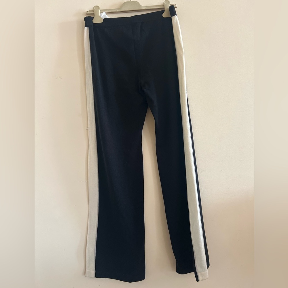 NWT $370 Escada Track Pants Side Stripe LOOSE FIT CRYSTAL Logo Size L - Picture 4 of 11